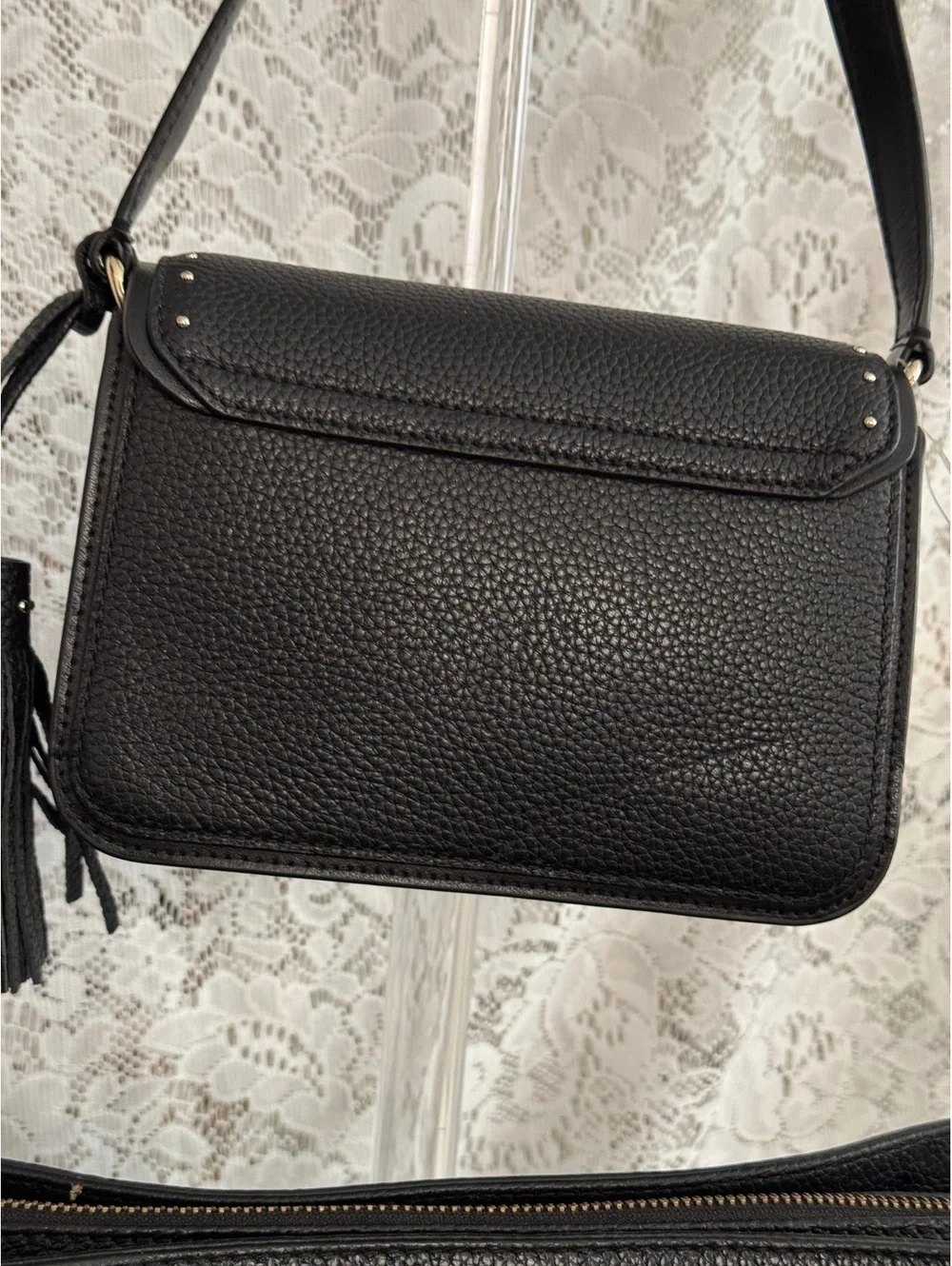 Kate Spade Black Leather Handbag & Studded Crossbody 2-Piece Bundle